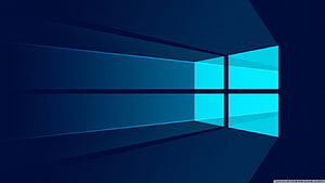 Windows 10 Default Blue Window Logo Minimalist Desktop Background HD wallpaper