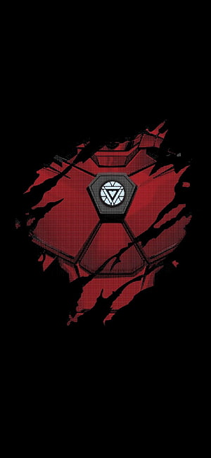 Iron Man Arc Reactor Red and Black AMOLED Style Wallpaper HD phone wallpaper