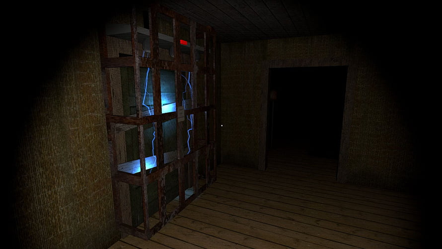 Granny Chapter Two Dark Basement Interior with Electrical Cabinet and Shadowy Doorway HD wallpaper