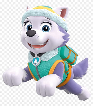 Everest the Husky from Paw Patrol in a Teal Vest and Winter Hat HD phone wallpaper