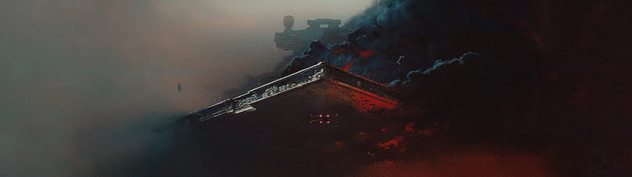 Star Wars Imperial Star Destroyer Emerging From Dark Smoke and Fire HD wallpaper