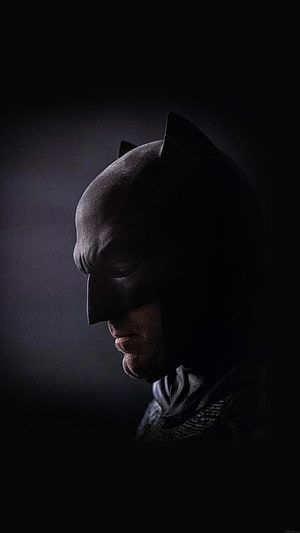 Ben Affleck as Batman in Dark Profile with Dramatic Low-Key Lighting HD phone wallpaper
