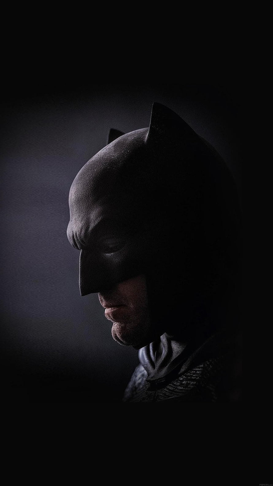 Ben Affleck as Batman in Dark Profile with Dramatic Low-Key Lighting HD phone wallpaper