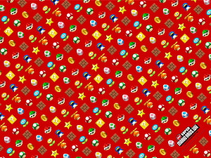 Super Mario Bros Wii Icon Pattern Wallpaper with Mushrooms and Power-Ups HD wallpaper
