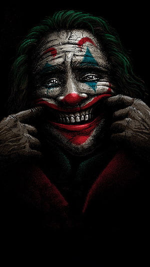 Gotham Joker Portrait With Cracked Skin And Distressed Clown Makeup HD phone wallpaper