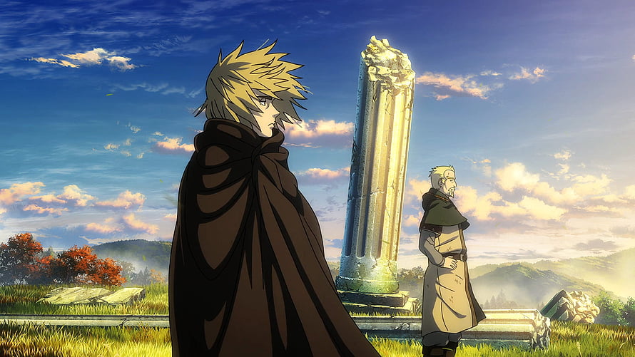 Thorfinn and Askeladd in a Misty Landscape from Vinland Saga Anime HD wallpaper