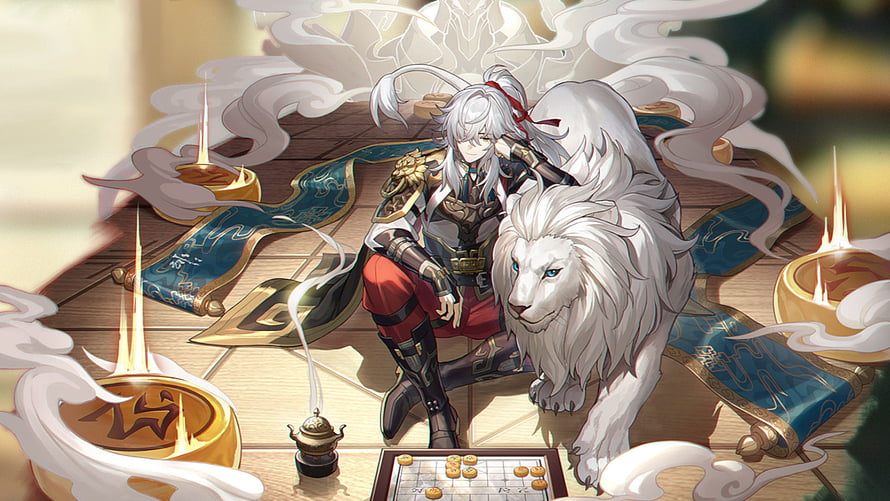Jing Yuan and White Lion in Honkai Star Rail Fantasy Illustration HD wallpaper