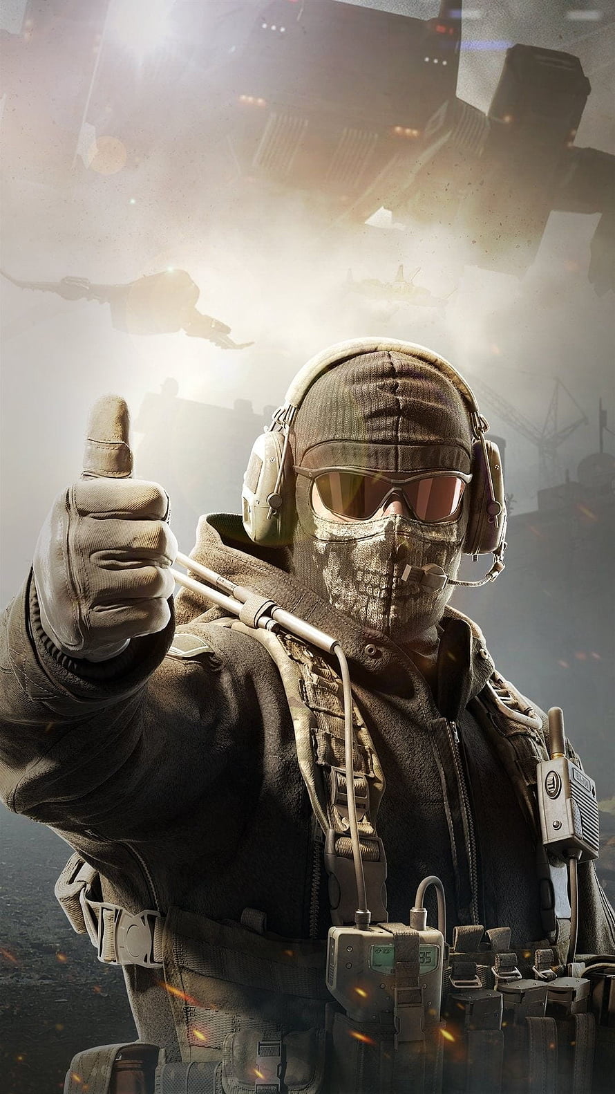 Call of Duty Ghosts Soldier Giving Thumbs Up in Tactical Gear HD phone wallpaper