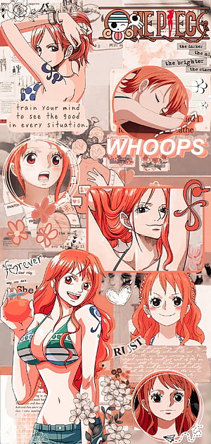 Nami from One Piece Anime Aesthetic Collage Wallpaper HD phone wallpaper
