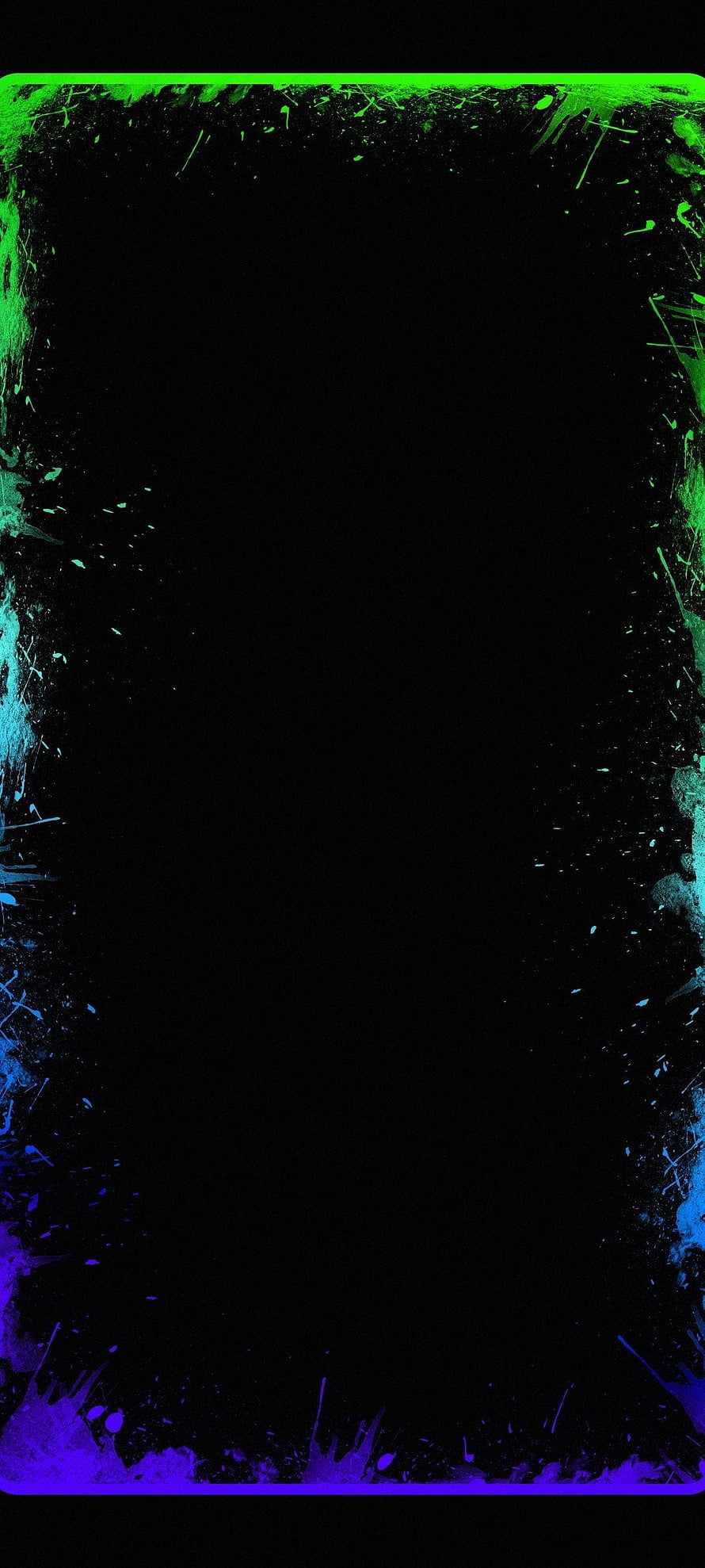 Neon Gradient Border Frame on AMOLED Black Background HD phone wallpaper