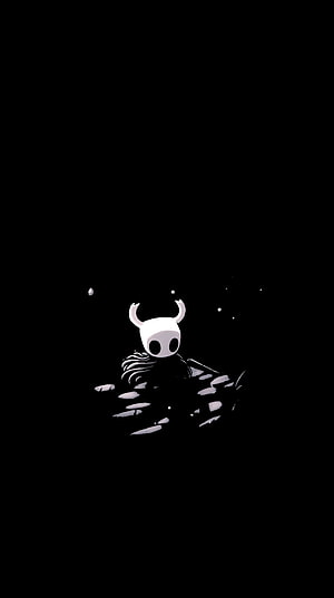 Hollow Knight Hornet Minimalist Black Background HD phone wallpaper