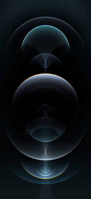 Abstract Geometric Spheres with Glowing Orange Rim Light on Dark Background HD phone wallpaper