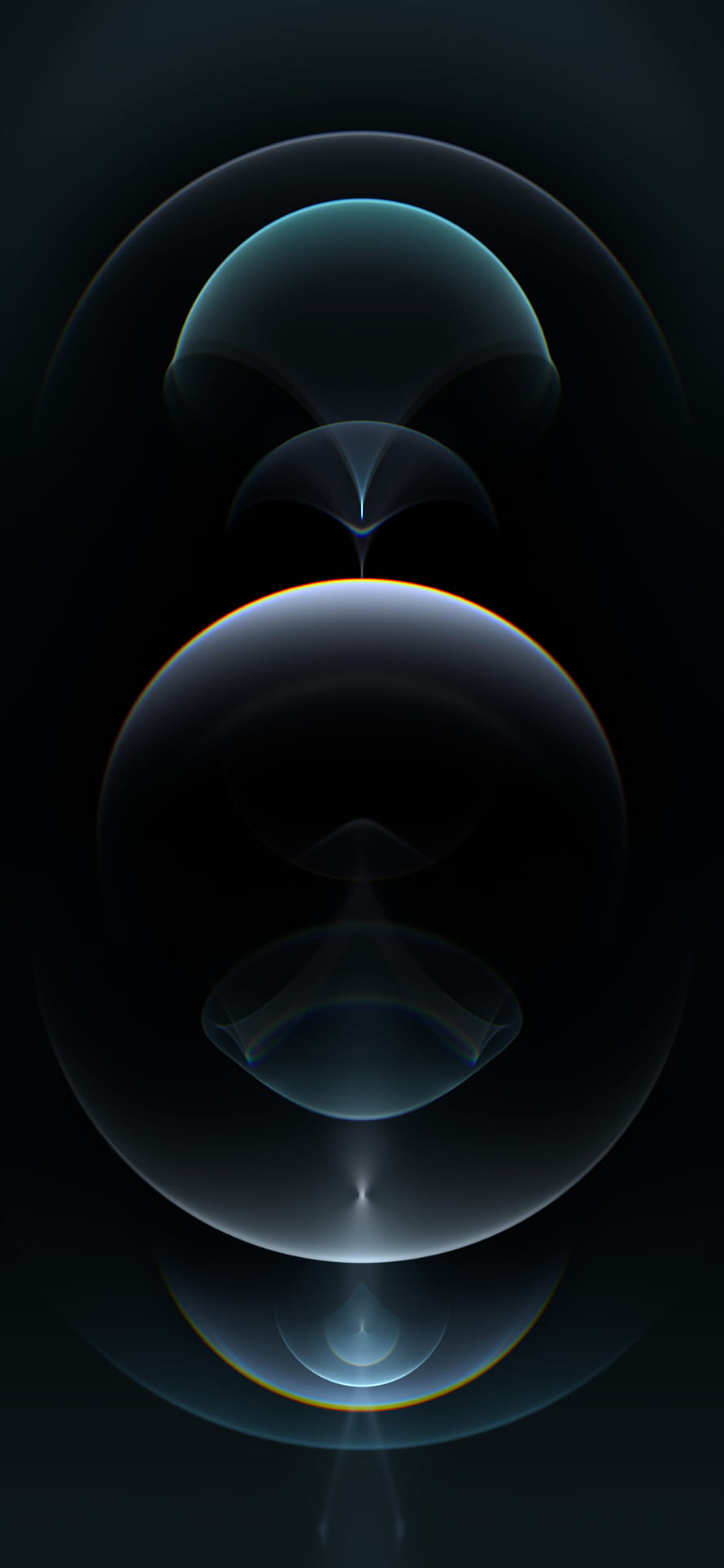 Abstract Geometric Spheres with Glowing Orange Rim Light on Dark Background HD phone wallpaper