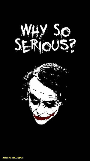 Joker Why So Serious High Contrast Black and White Portrait Art HD phone wallpaper