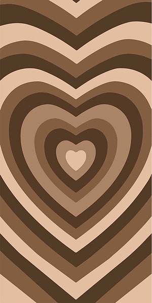 Concentric Brown Heart Pattern with Retro Aesthetic and Minimalist Design HD phone wallpaper
