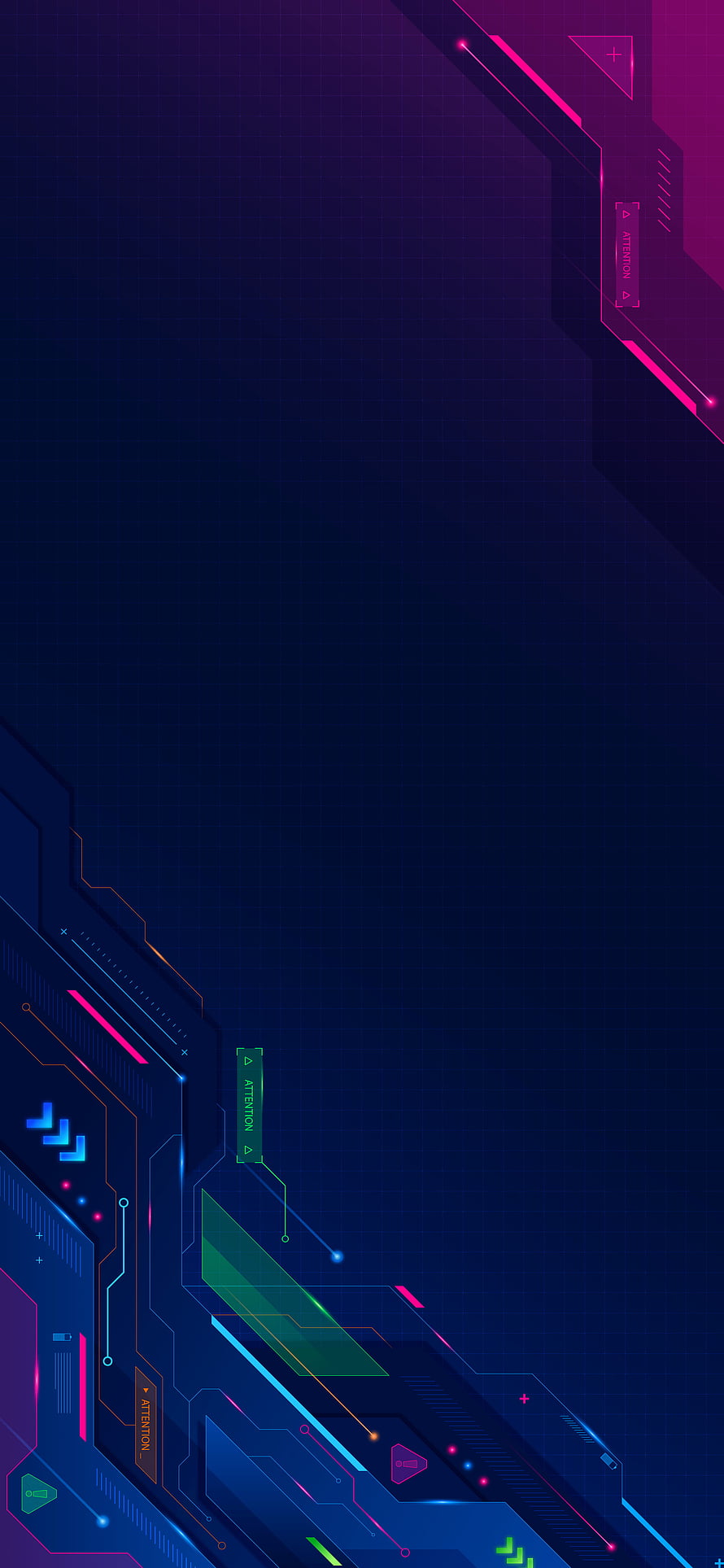 Futuristic Cyberpunk Circuit Board Interface with Neon Pink and Blue Accents on Dark Background HD phone wallpaper