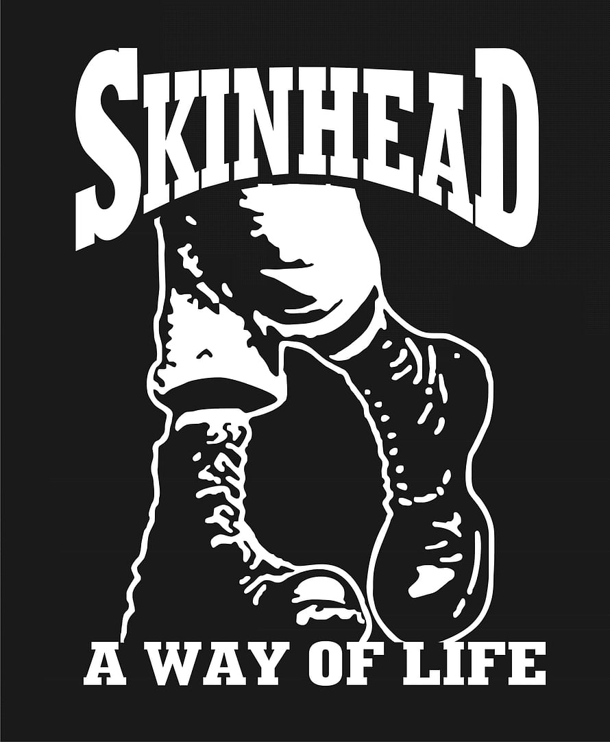 Skinhead A Way of Life Black and White Graphic T-Shirt Design HD phone wallpaper