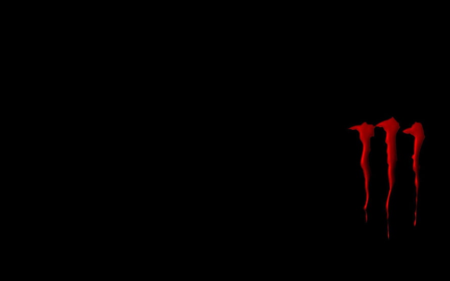 Minimalist Black Background with Red Claw Mark Graphic HD wallpaper