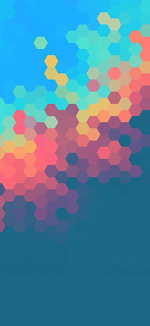 Colorful Hexagonal Abstract Pattern with Gradient Blue and Pink Tones HD phone wallpaper