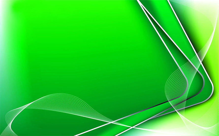 Vibrant Green Abstract Background with Flowing White Curves and Modern Geometric Lines HD wallpaper