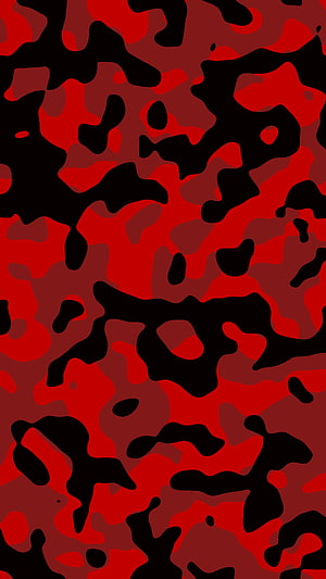 Bold Red and Black Camouflage Pattern with Abstract Organic Shapes HD phone wallpaper