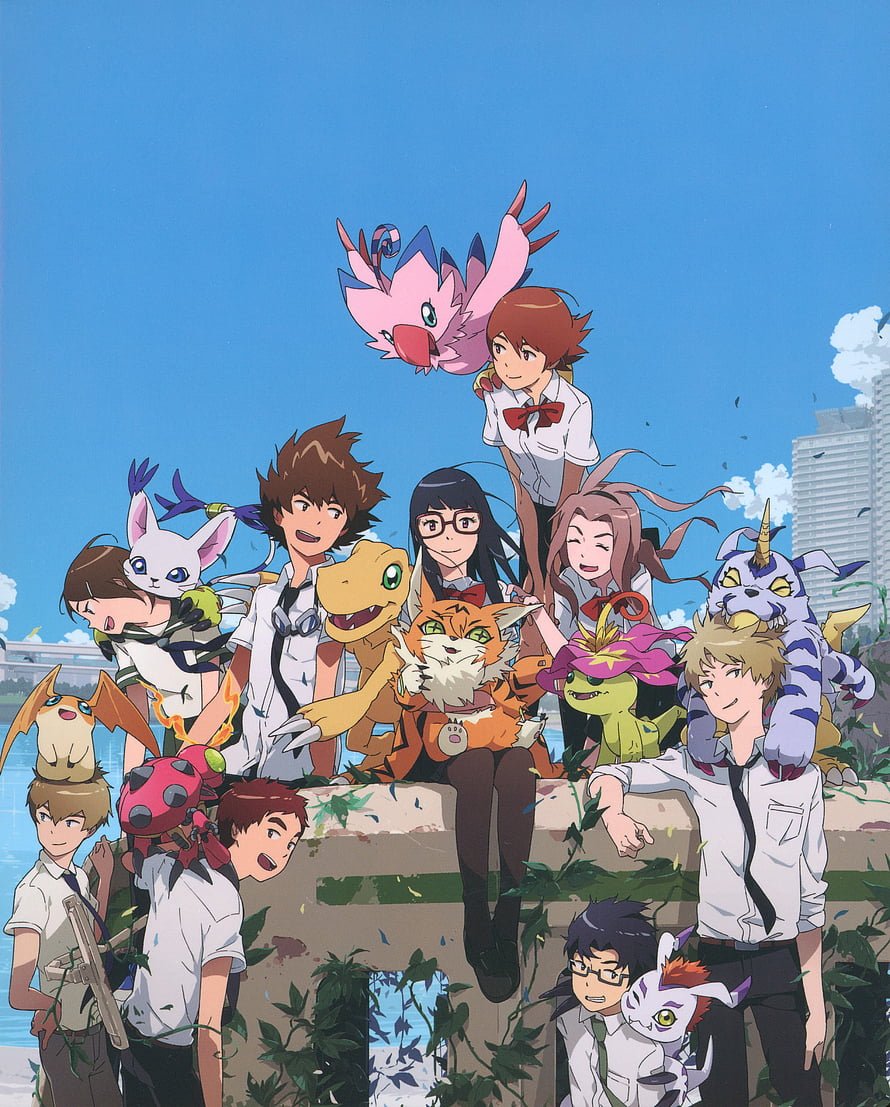 Digimon Adventure tri Group Portrait with Chosen Children and Digimon Partners HD phone wallpaper