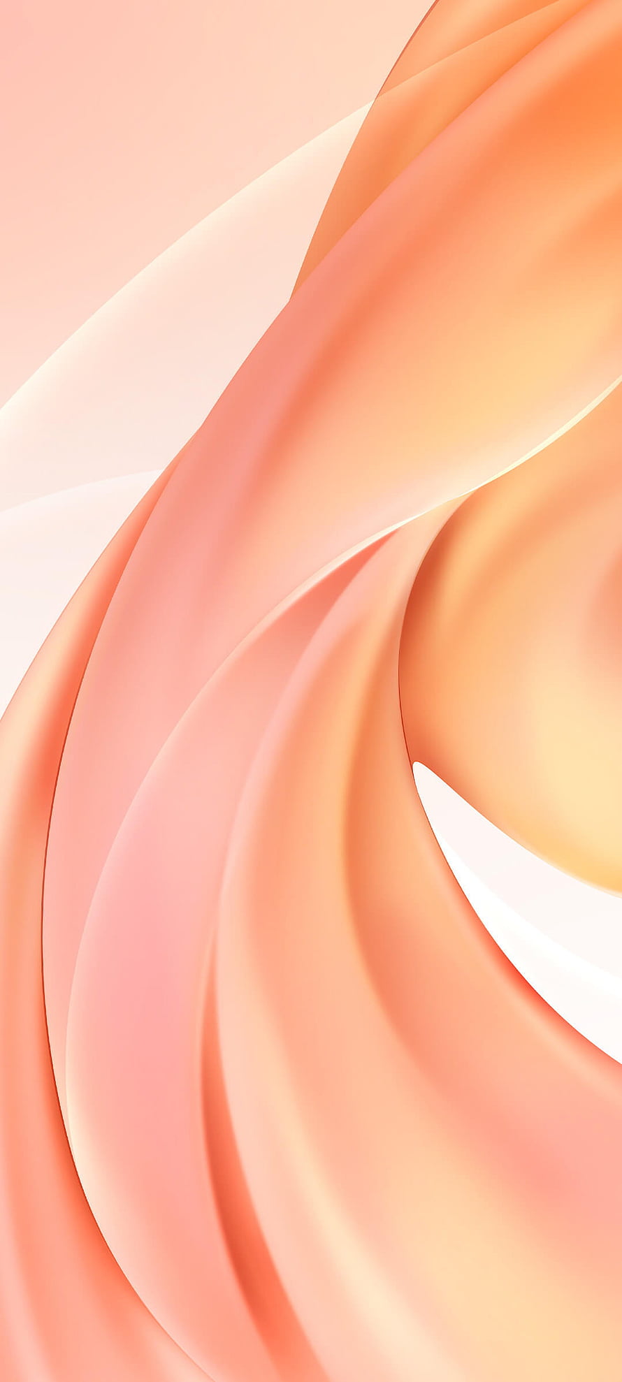 Soft Peach and Coral Abstract Flowing Waves Minimalist Phone Wallpaper HD phone wallpaper