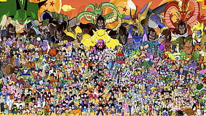 Dragon Ball Z Complete Character Roster and Villain Lineup Illustration HD wallpaper