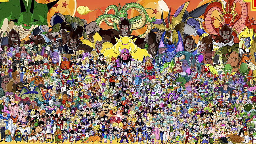 Dragon Ball Z Complete Character Roster and Villain Lineup Illustration HD wallpaper