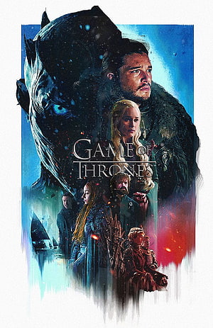 Game of Thrones Season 8 Poster Featuring Jon Snow, Daenerys Targaryen, and the Night King HD phone wallpaper