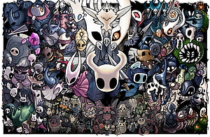Hollow Knight Complete Boss and NPC Character Collection Artwork HD wallpaper