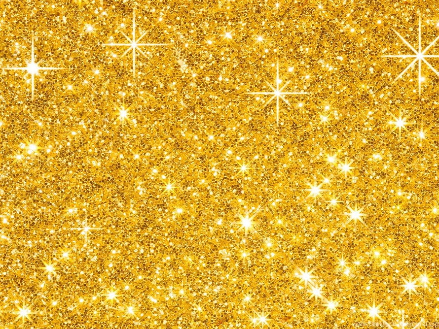 Golden Glitter Texture with Sparkling Starbursts and Shimmering Yellow Particles HD wallpaper