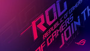 ASUS ROG Republic of Gamers Neon Typography Wallpaper HD wallpaper