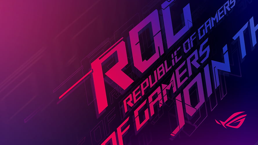 ASUS ROG Republic of Gamers Neon Typography Wallpaper HD wallpaper