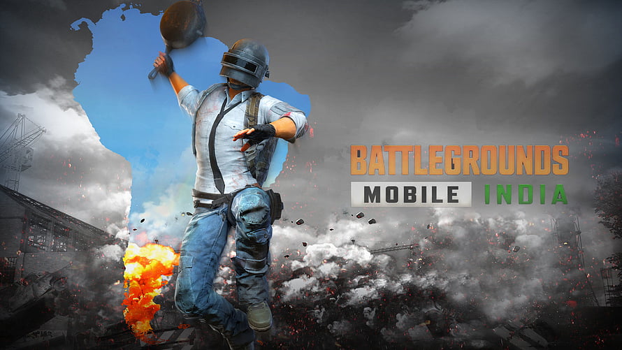 Battlegrounds Mobile India Soldier Wielding Pan Amidst Battlefield Explosion HD wallpaper