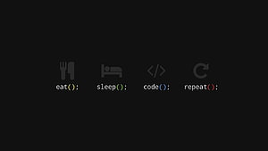 Minimalist Developer Life Cycle: Eat, Sleep, Code, Repeat on Dark Background HD wallpaper