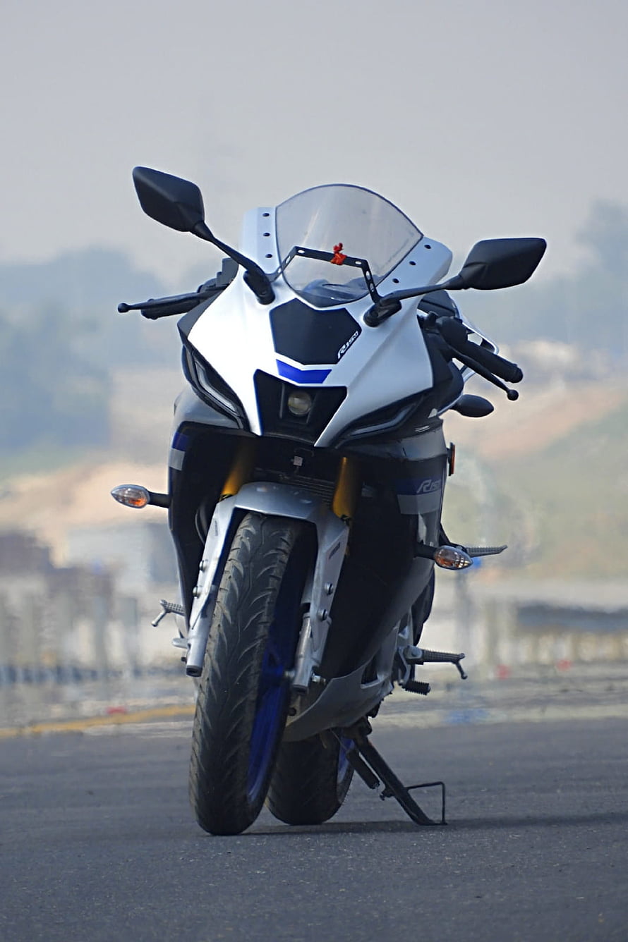 Yamaha R15M Sport Motorcycle Front View on Open Road HD phone wallpaper