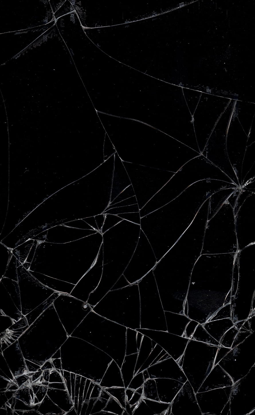Shattered Glass Texture on Black Background with Intricate Crack Patterns HD phone wallpaper