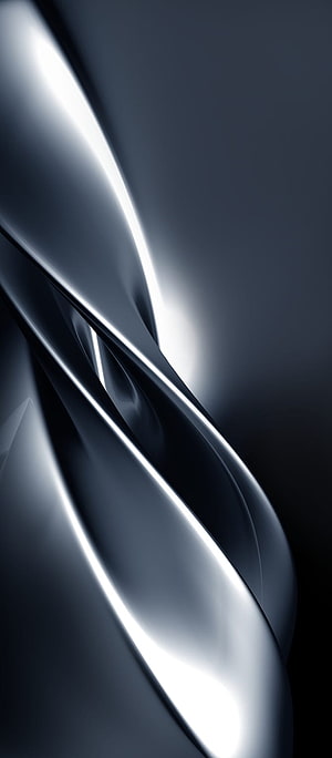 Sleek Abstract Metallic Waves with Soft Light Gradients on Dark Background HD phone wallpaper