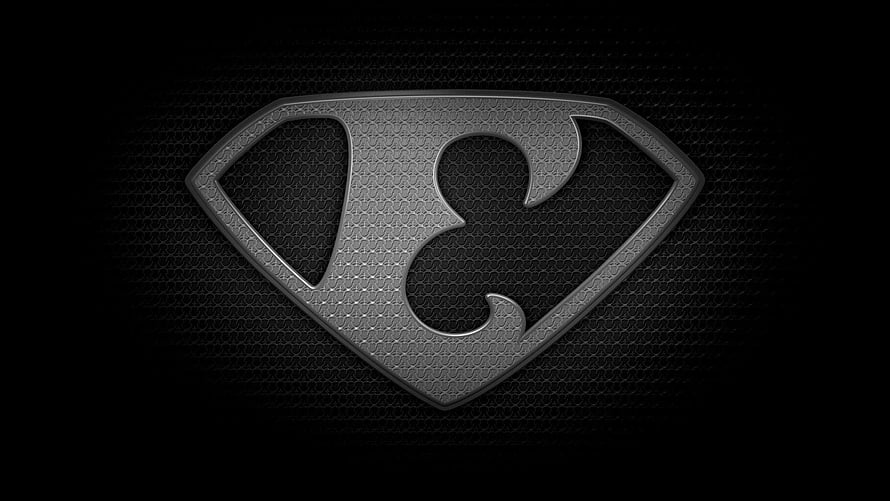 Metallic Superman S Logo Emblem on Dark Carbon Fiber Background HD wallpaper