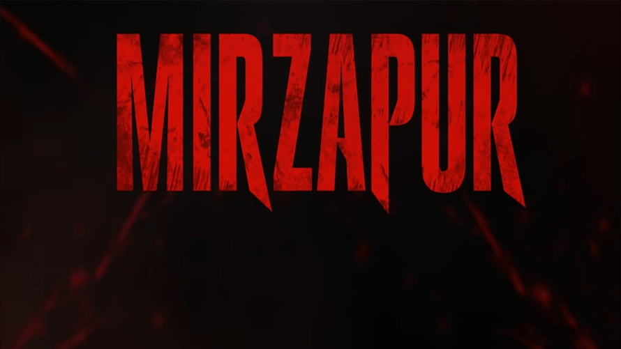 Mirzapur Season 2 Dark Red Title Card With Grunge Texture And Dramatic Atmosphere HD wallpaper