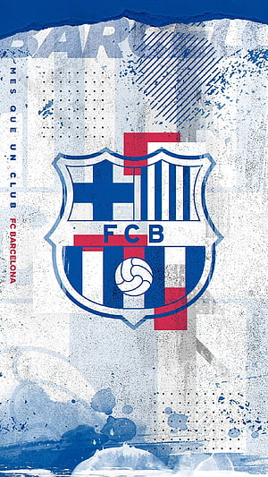 FC Barcelona Crest Grunge Design with Distressed Texture and Team Colors HD phone wallpaper