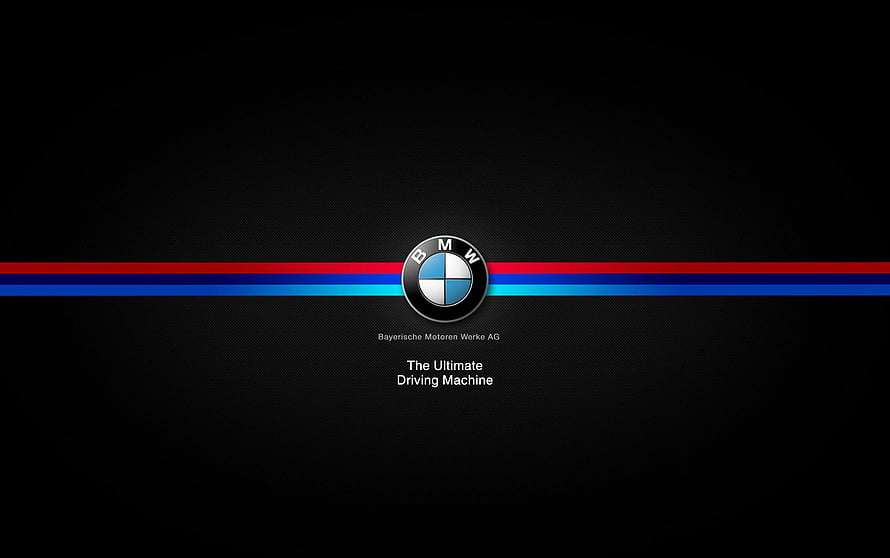 BMW M Power Emblem with Racing Stripes on Dark Background HD wallpaper