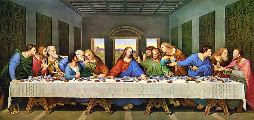 Leonardo da Vinci The Last Supper Renaissance Painting of Jesus and the Twelve Apostles HD wallpaper