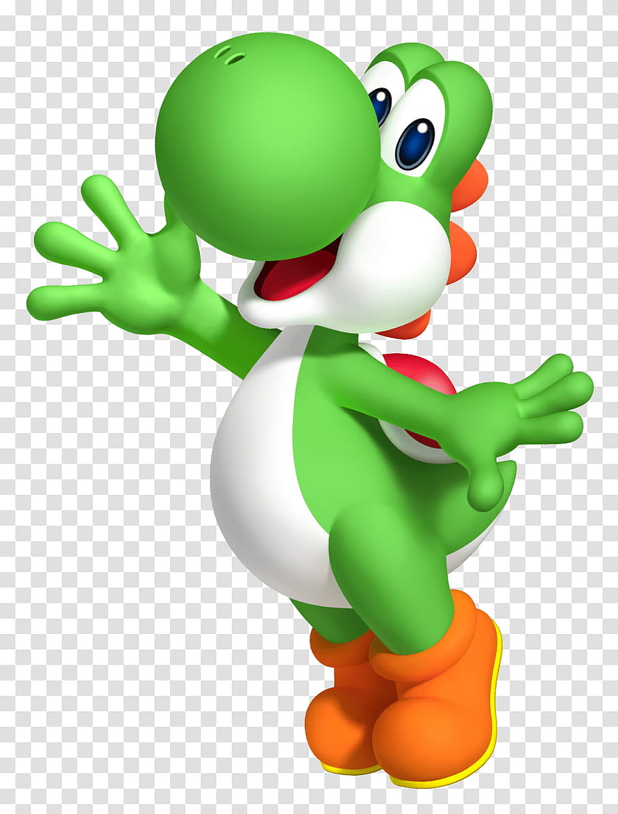 Yoshi from Super Mario in a cheerful 3D render with transparent background HD phone wallpaper