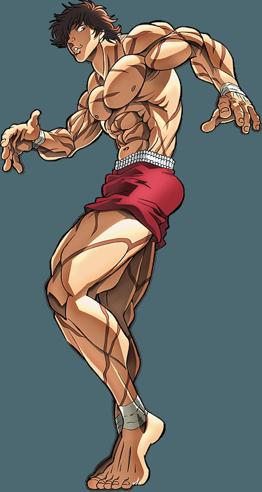 Baki the Grappler Anime Character Illustration Muscular Fighter in Red Shorts HD phone wallpaper