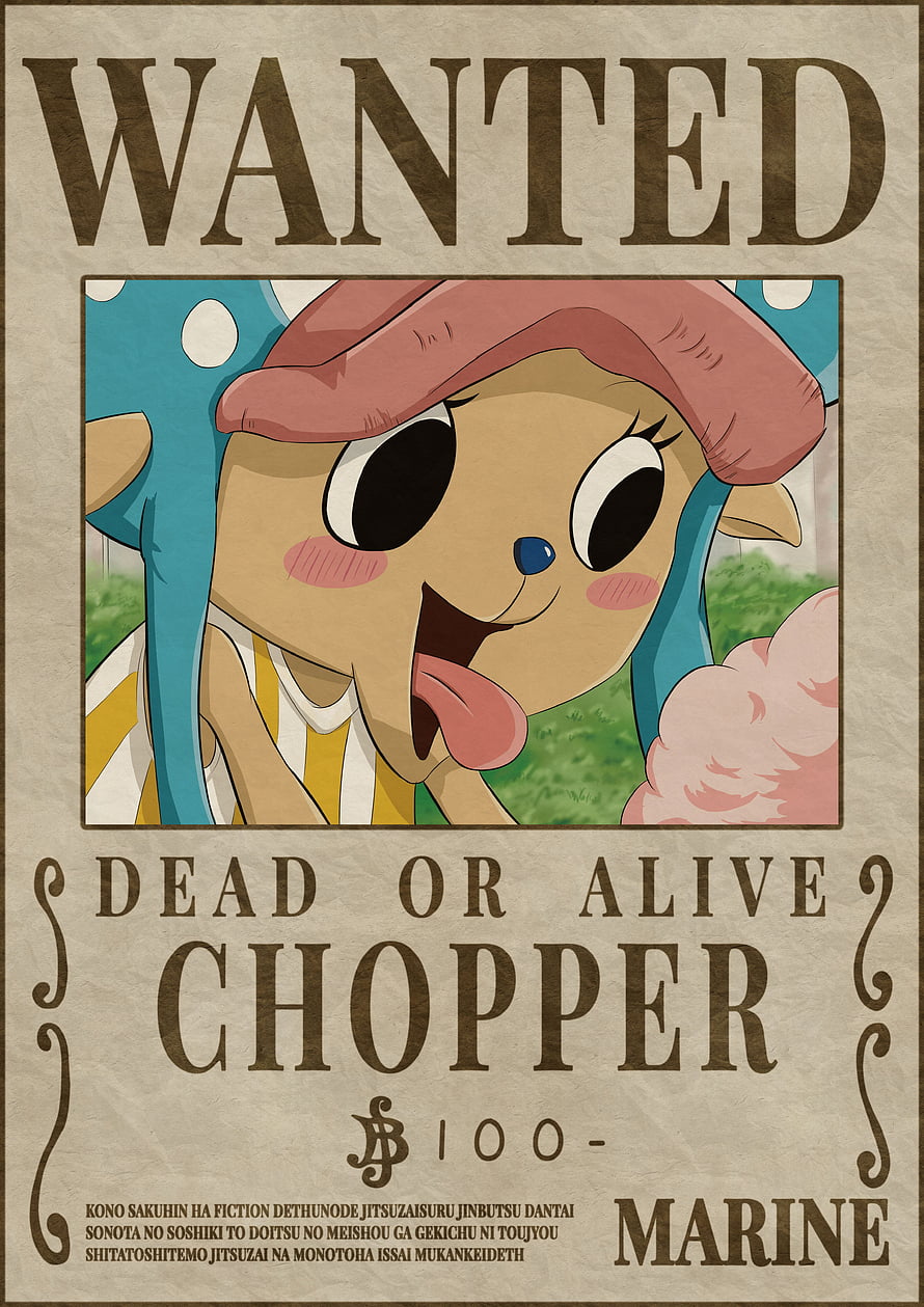 Tony Tony Chopper Wanted Poster from One Piece with Marine Bounty HD phone wallpaper