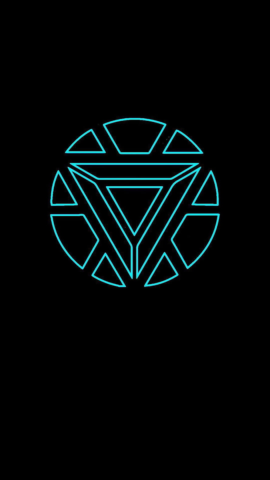 Iron Man Arc Reactor Minimalist Neon Line Art on Black Background, iron man arc reactor amoled, #Iron man HD phone wallpaper