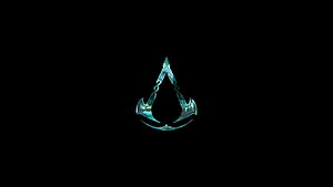 Assassin's Creed Valhalla Viking Emblem on Black Background HD wallpaper