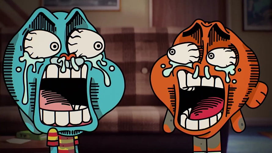 The Amazing World of Gumball Cartoon Characters Screaming in Shock HD wallpaper